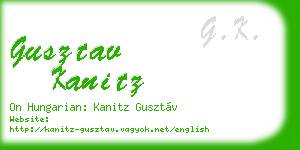 gusztav kanitz business card